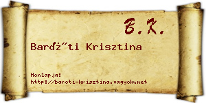 Baróti Krisztina névjegykártya