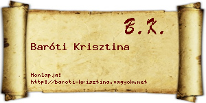 Baróti Krisztina névjegykártya